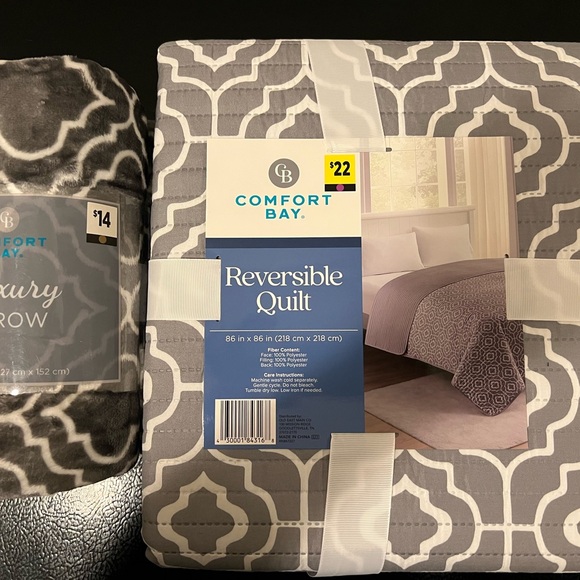 Comfort Bay Other - Comfort Bay Elegant Gray Quilt